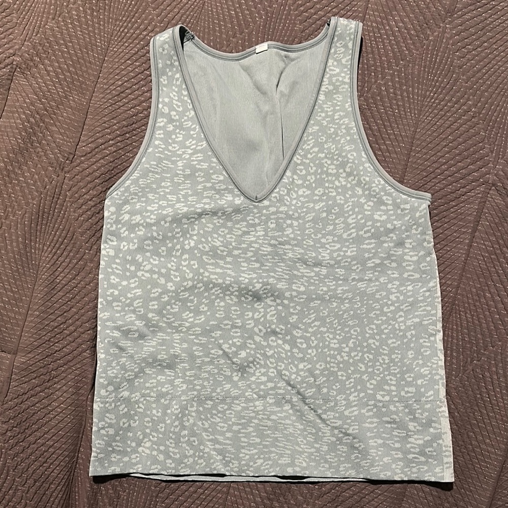 Light Green Leopard Print Athleta Women's Tank Top